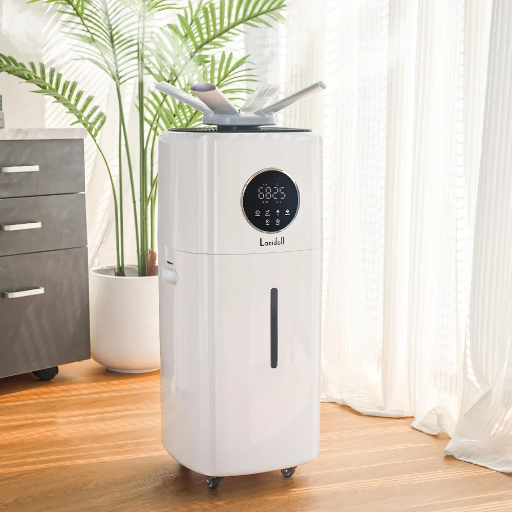 

Humidifier Bedside, 2000 Sq.ft, 5.5Gal Cool Mist Top Fill Floor Humidifier 21L 2000ML/H Dual 360° Nozzles 3 Speed, Humidifiers