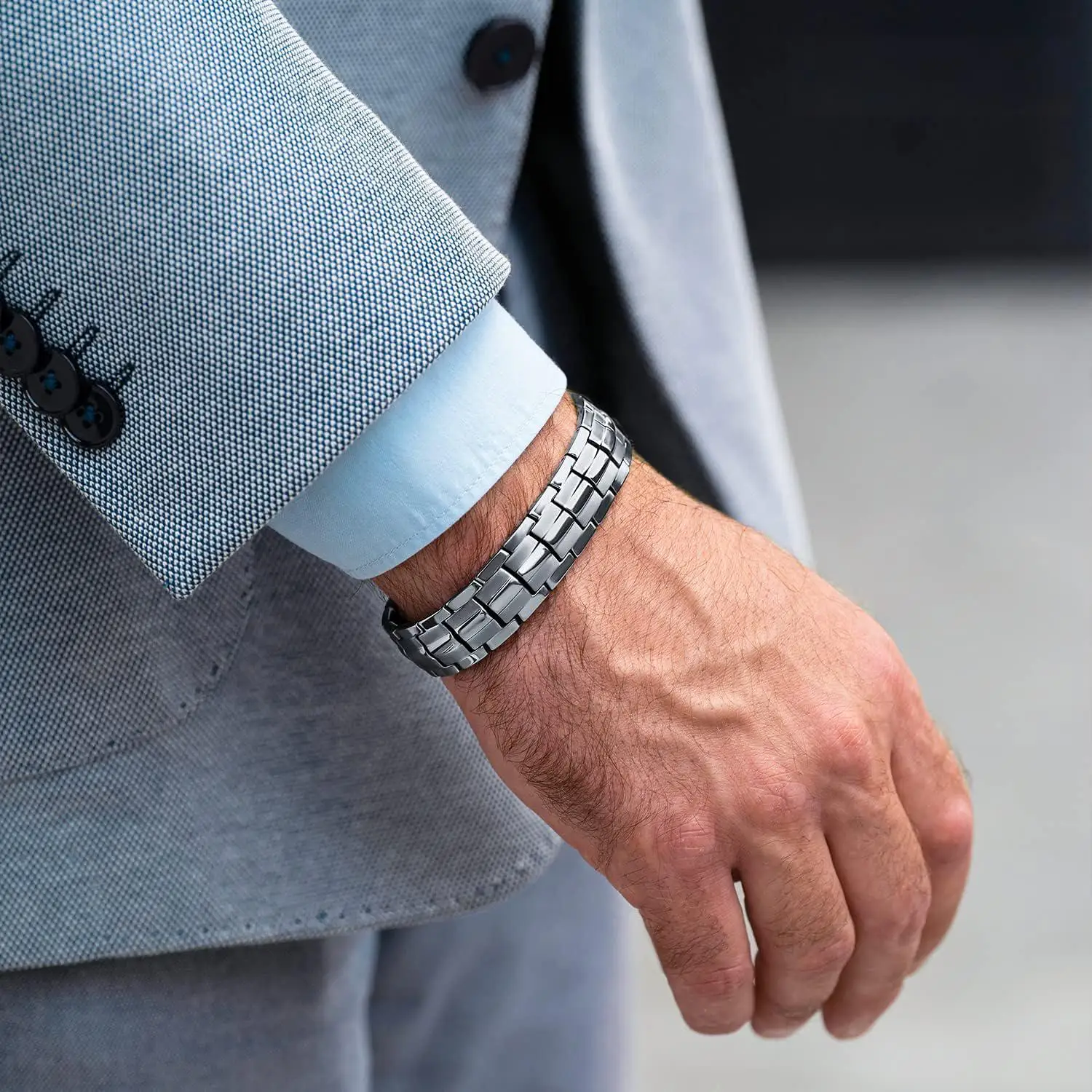 ARADOO Pure Titanium Men’s Bracelet Strong Magnetic Therapy Bracelet