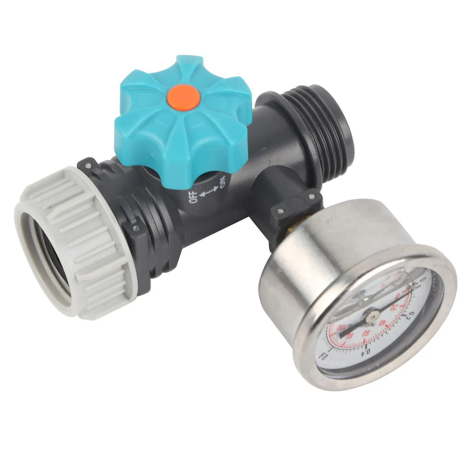 

Adjustable Water Pressure Regulator Valve w/ Gauge for Greenhouse Garden Irrigation - G3/4in