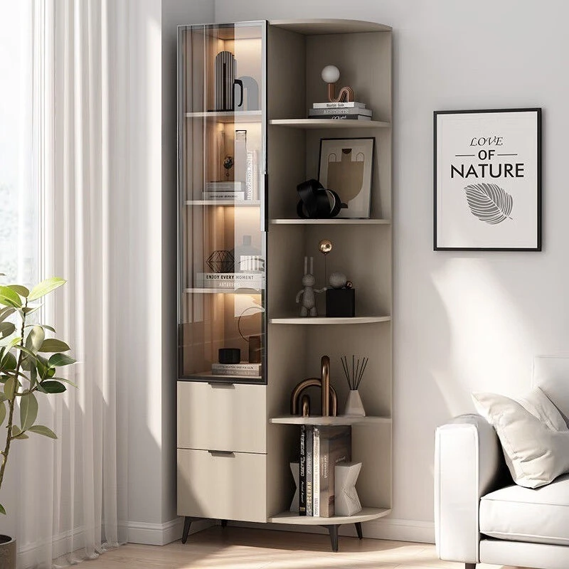 

Bedroom Living Room Corner Storage Cabinet Bedside Cabinet Multi-layer Display Shelf Corner Simple