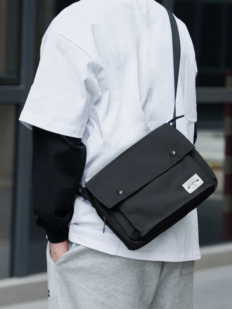 

Мужская модная повседневная парусиновая сумка через плечо, уличная сумка-мессенджер, сумка на одно плечо, мягкий полиэстер на молнии, Clo...