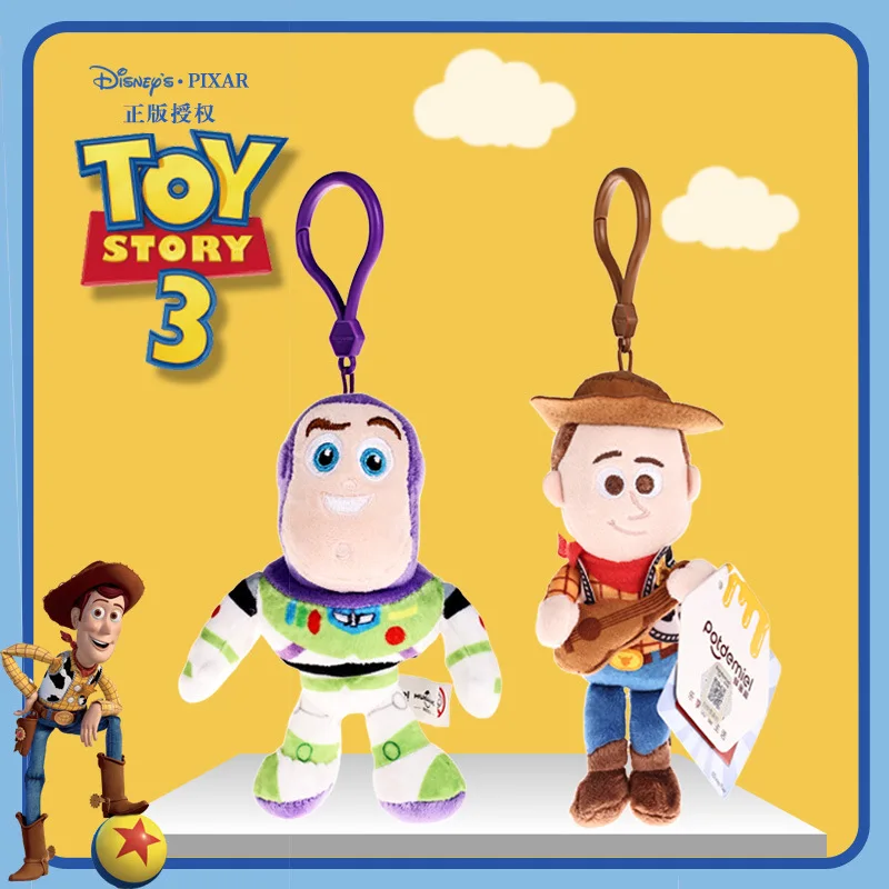 Cute genuine Disney Toy Story Buzz Lightyear Woody plush keychain shoulder bag diagonal cross bag backpack pendant holiday gift