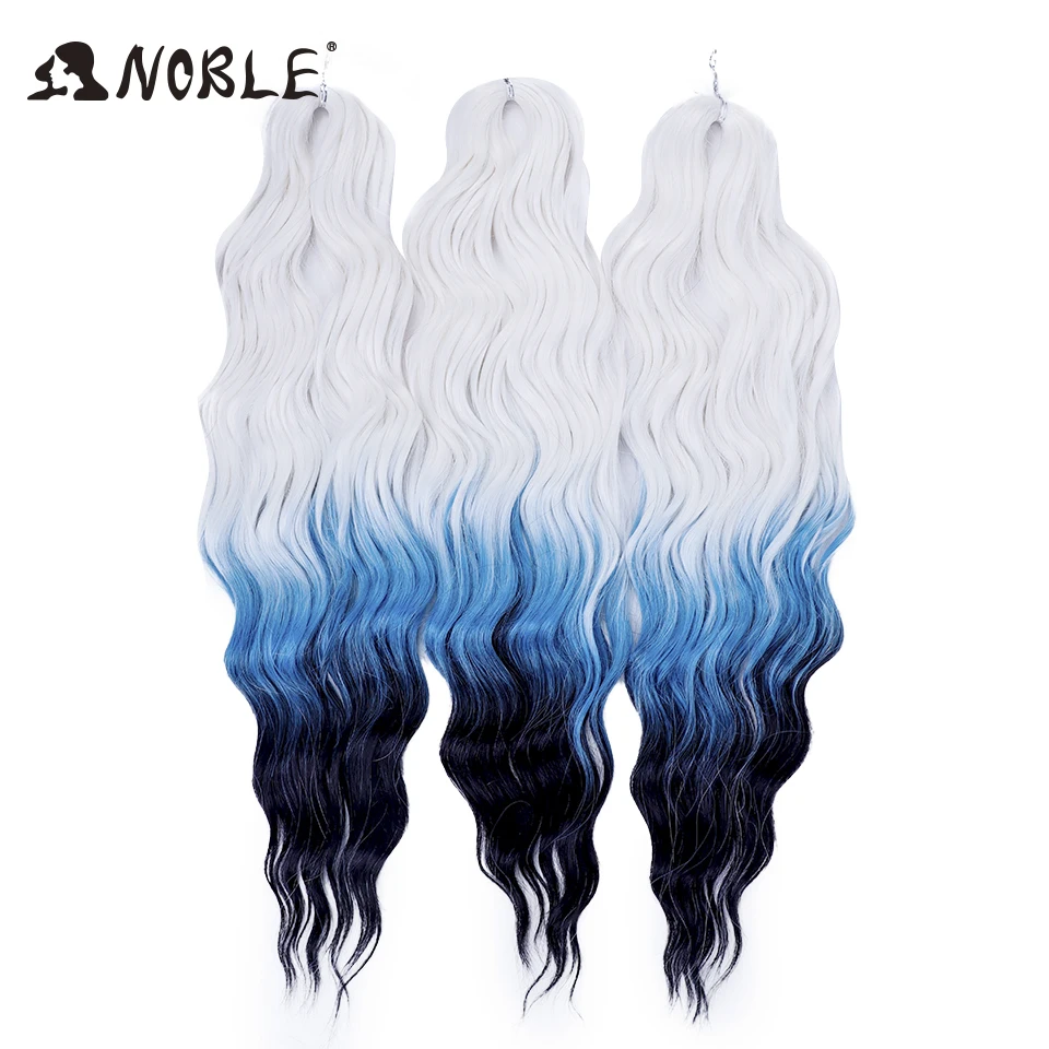 Noble Synthet Hair Water Wave Twist Crochet Hair Synthetic Braid Hair Ombre Blonde 24 Inch Deep Wave Braiding Hair Extension