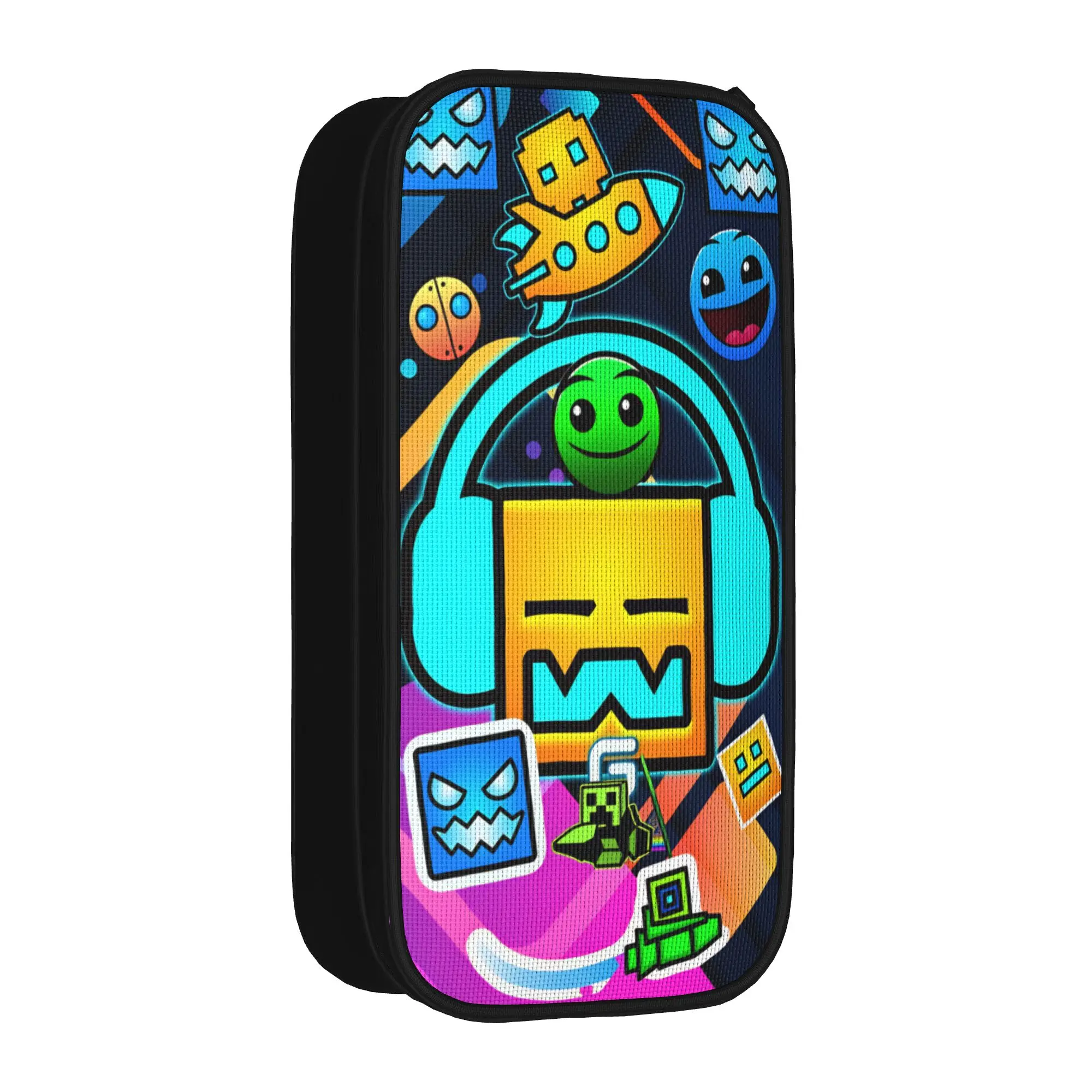 Aesthetic Pencil Case Geometry Gaming Dashed Pencil Box  School Pencil Cases Girls Boys Zipper Custom Stationery Organizer