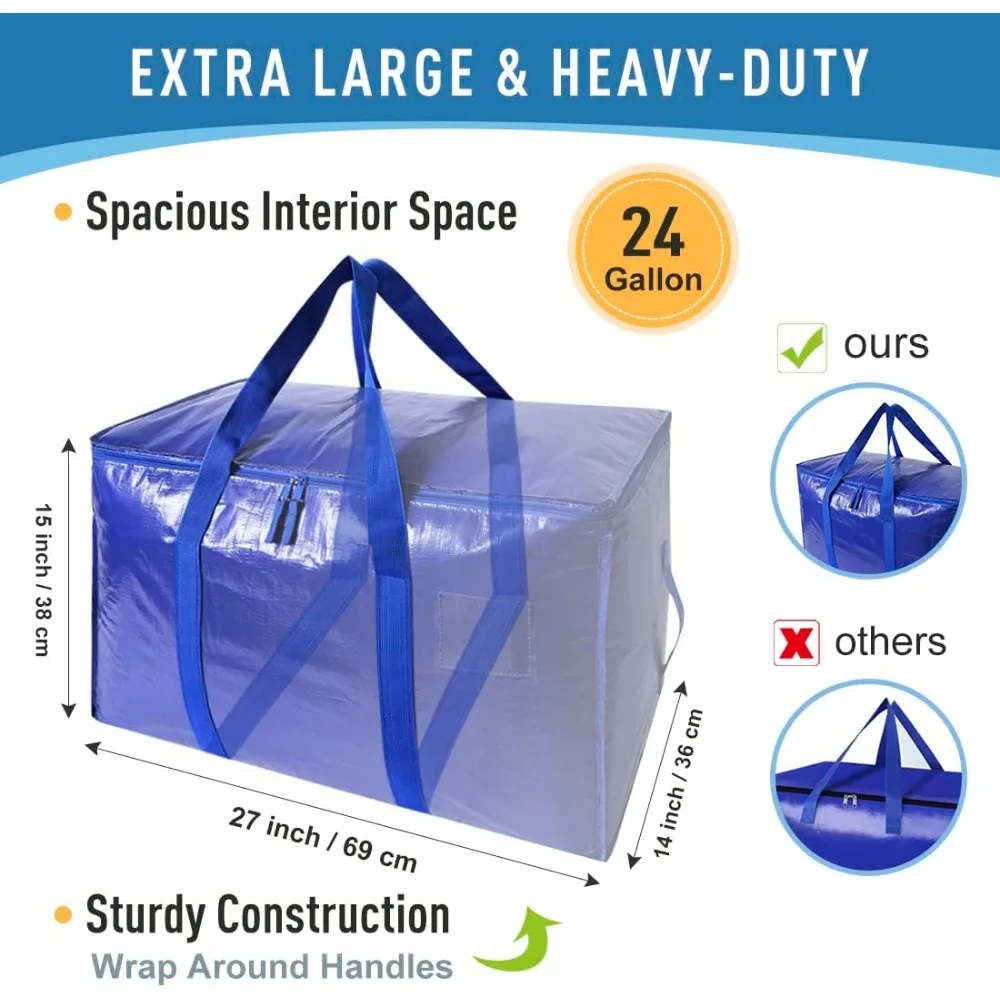 أكياس تخزين متينة ذات سعة كبيرة للمساحة المدمجة، منظم مثالي للسفر مع إغلاق بسحاب ومقابض متينة