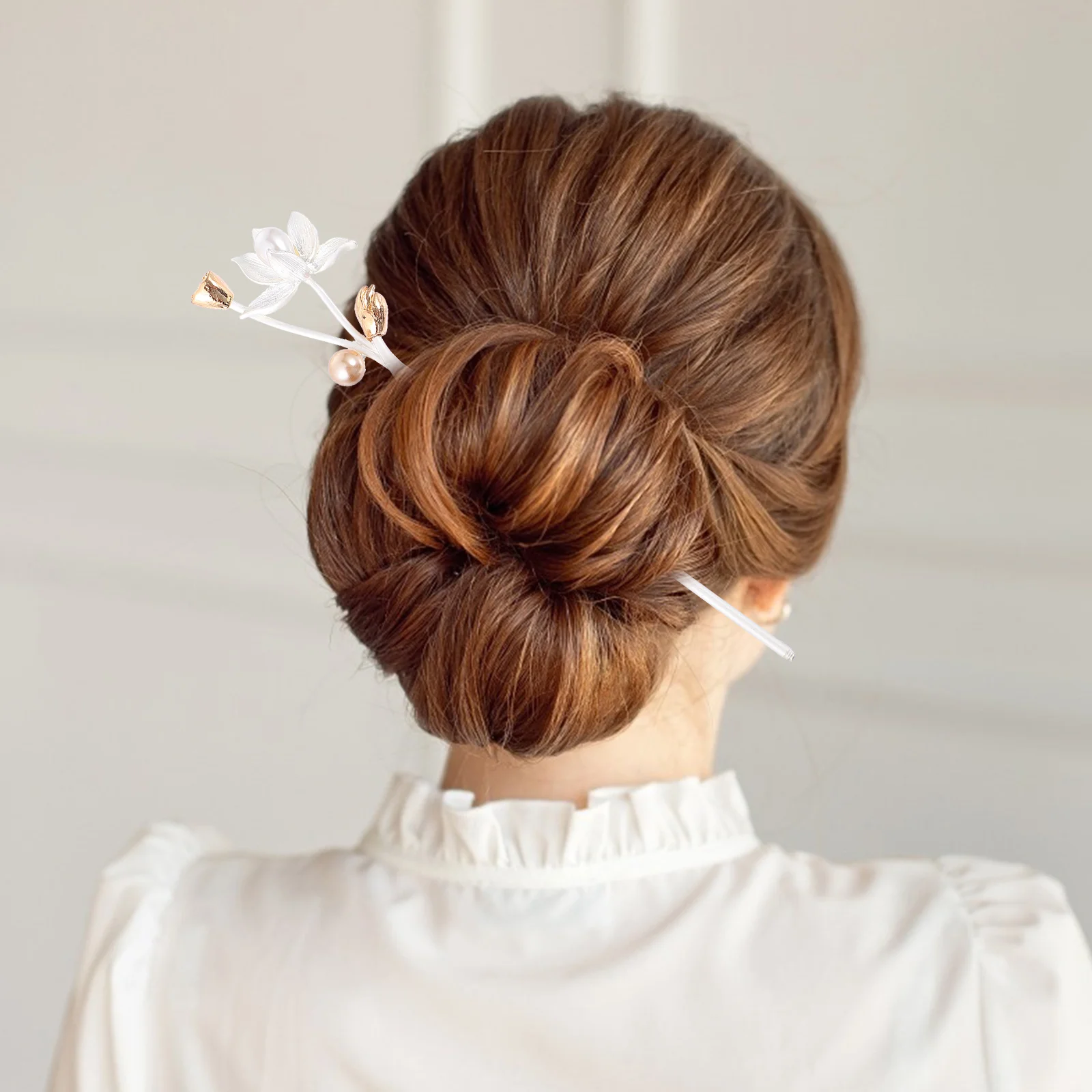 

Floral Hair Sticks Chopsticks Han Costume Hairpin Styling Pin Zinc Alloy Durable Lightweight Anti