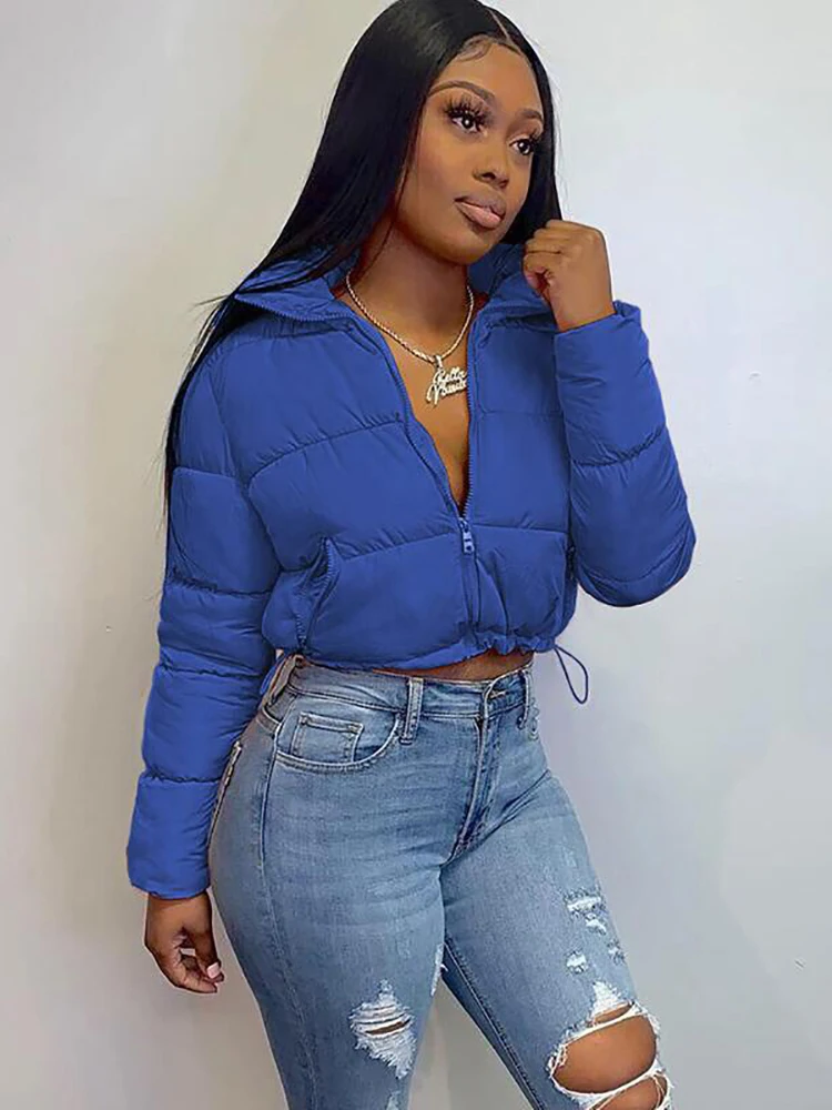 Simenual-abrigos cálidos de manga larga con cremallera para mujer, chaquetas ajustadas y gruesas de color liso, ropa de abrigo informal para otoño e