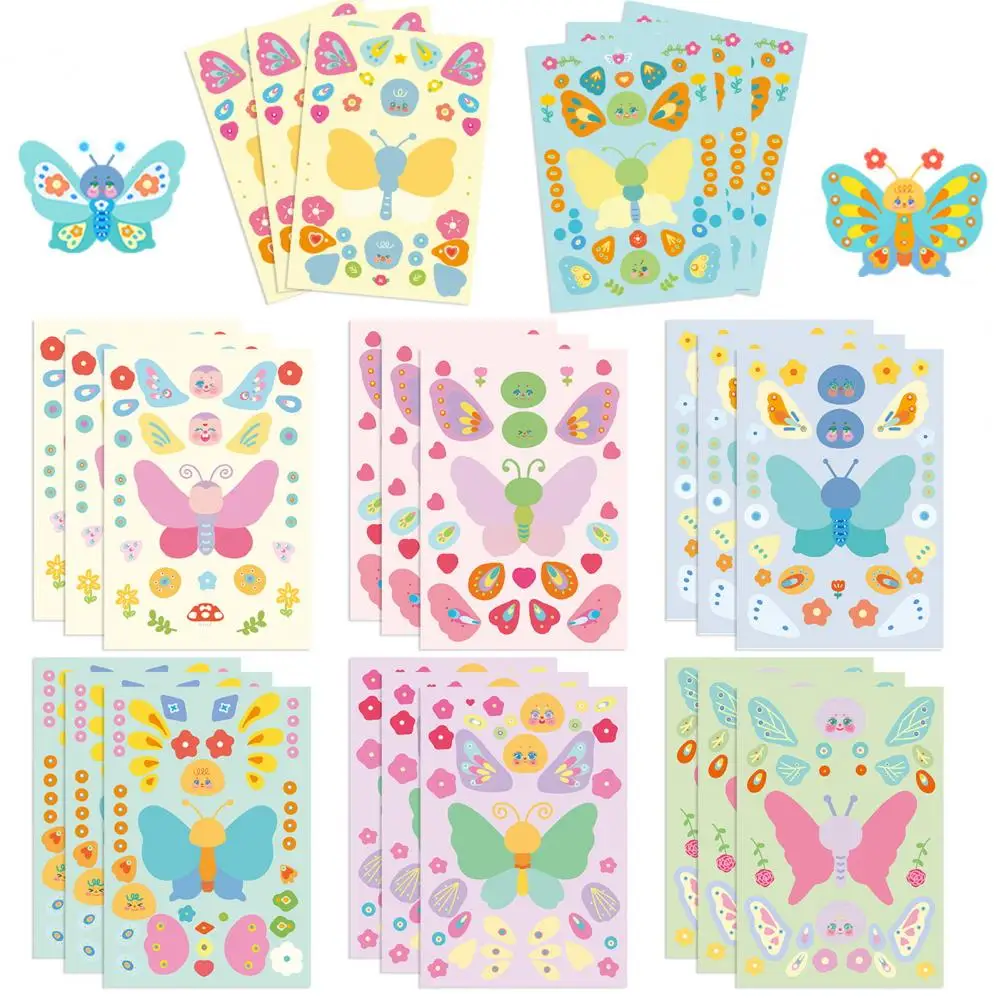 สติกเกอร์รูปผีเสื้อน่ารัก8ชิ้นสติกเกอร์รูปผีเสื้อแบบ DIY มีกาวในตัวสำหรับเคสมือถือแล็ปท็อปสมุดติดรูปเหนียวแข็งแรง