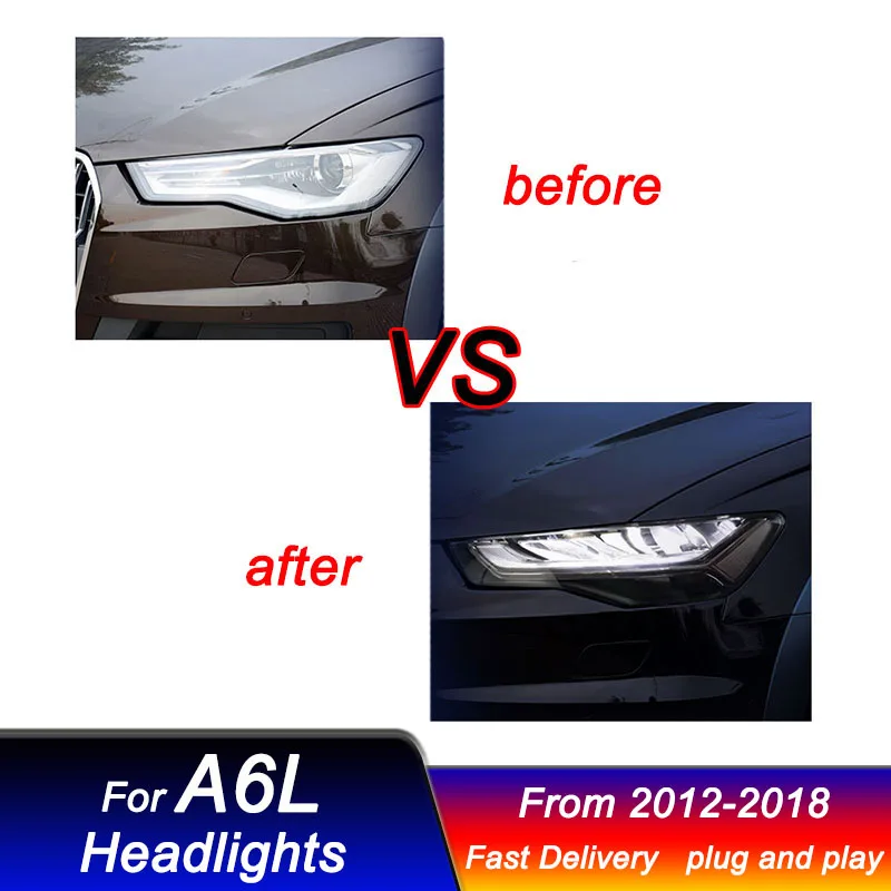 Car matrix Headlights for Audi A6L C7 2012-2018 new style full LED DRL Dynamic Signal Head Lamp Bi Xenon Beam Headlamp Accembly