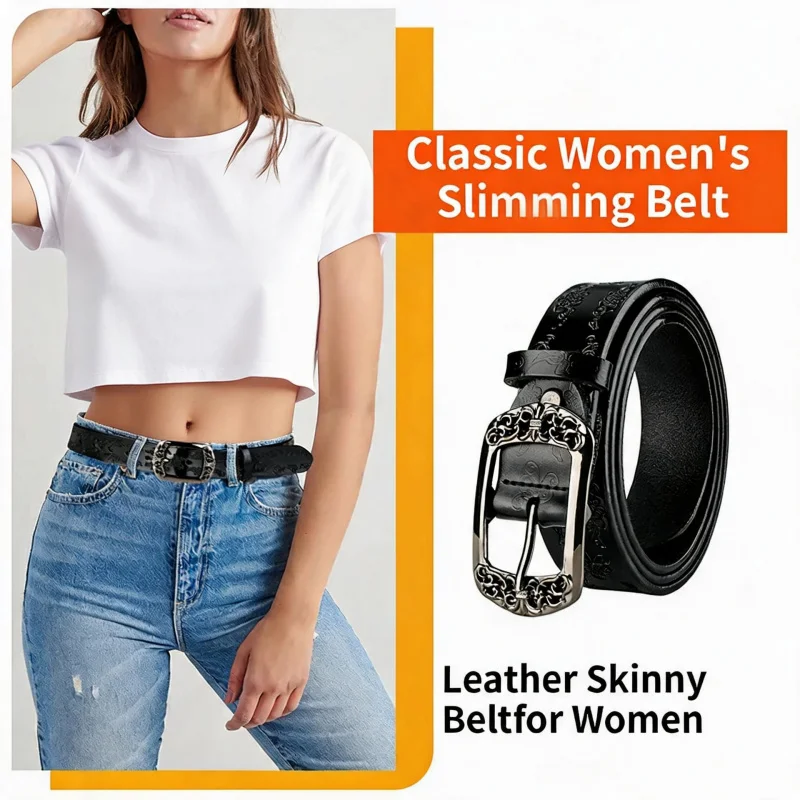 Women's Belt Genuine Leather Belt, Women's Widened and Versatile Jeans, Fashionable and Decorative Belt, Extended Large Size