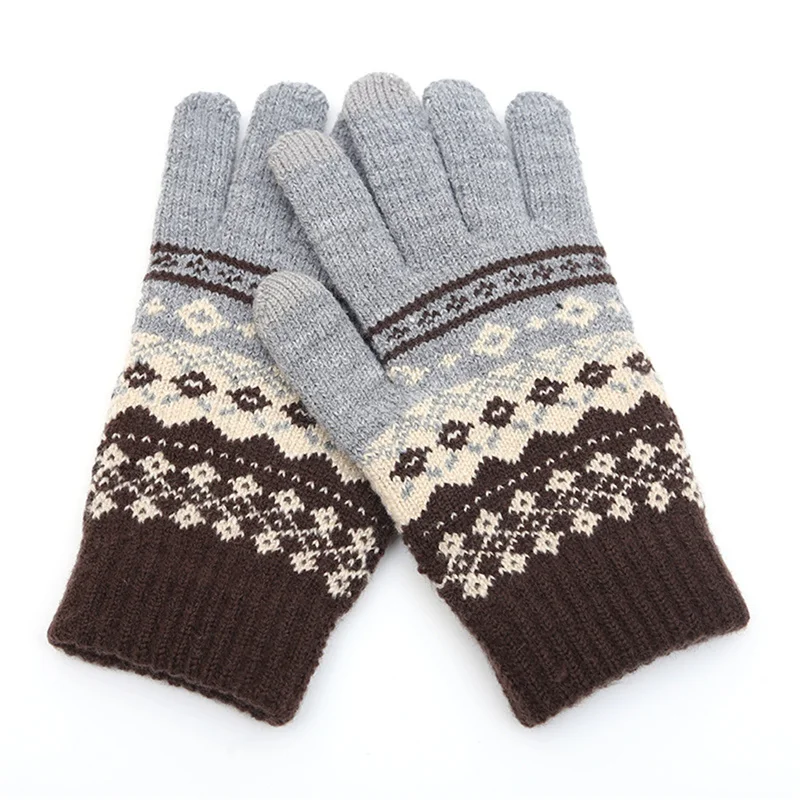Winter Touch Screen Gloves Women Men Fashion Warm Stretch Knitting Full Finger Gloves