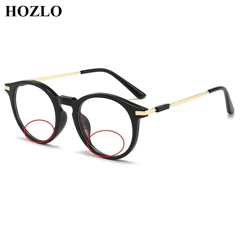 

New Fashion Round Anti Blue Light Bifocal Reading Glasses Men Women Hyperopia Eyeglasses Look Near Far Old Man Gift Spectacles