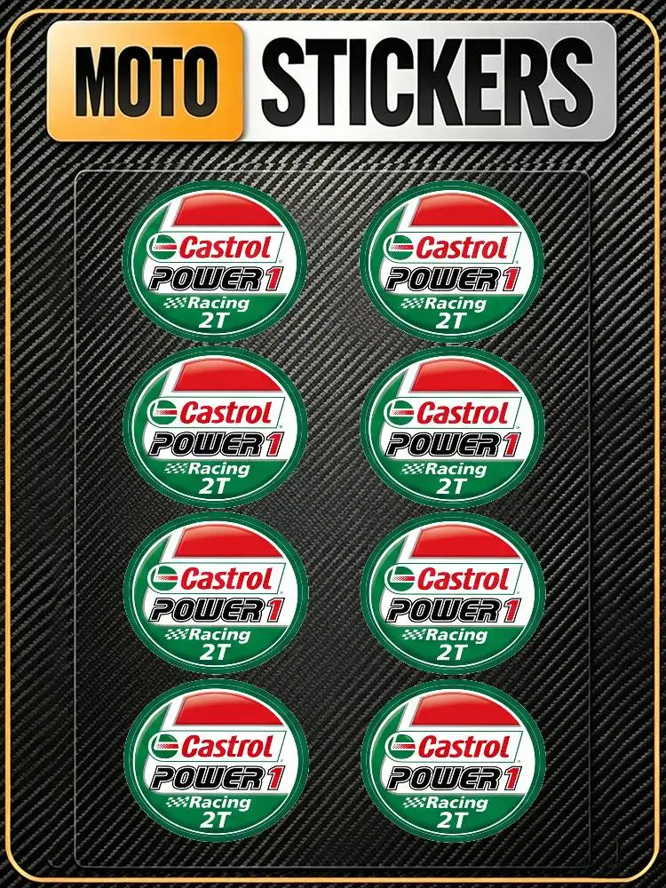 FOR CASTROL Long Lasting Waterproof Reflective Sticker Scratch Conceal Fit Motorcycle Car Helmet Fridge Water Cup Decals
