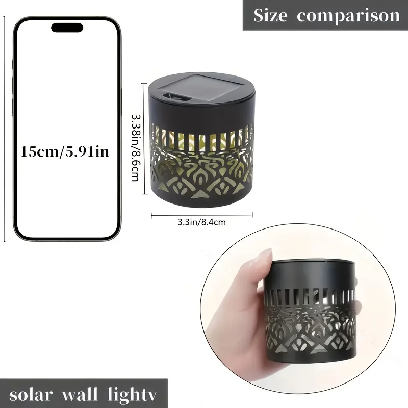 LED Solar Light IP65 Waterproof and Warm Wall Light Suitable for Garden Lawn Camping Steps Greenway Courtyard Night Light image 6
