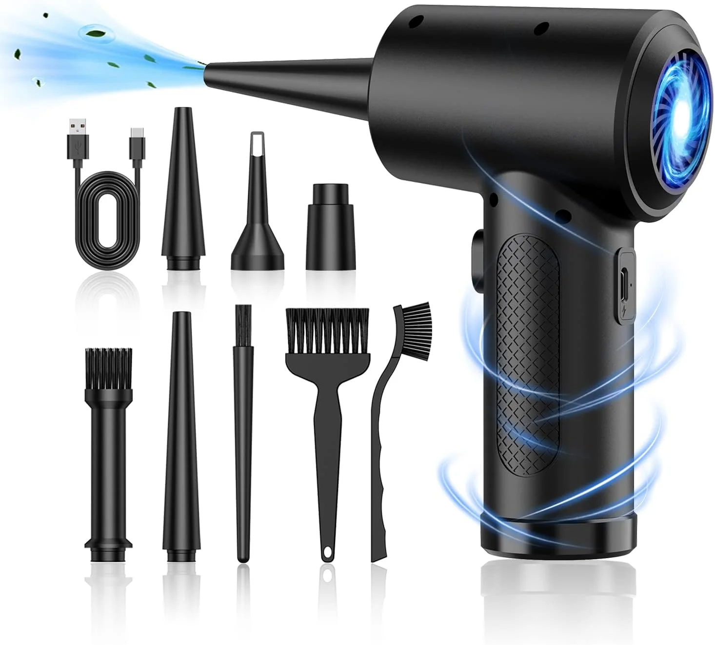 Portable Cordless Mini Air Duster USB Electric Handheld Plastic Dust Buster For Car & Keyboard Dry Use Dust Blower