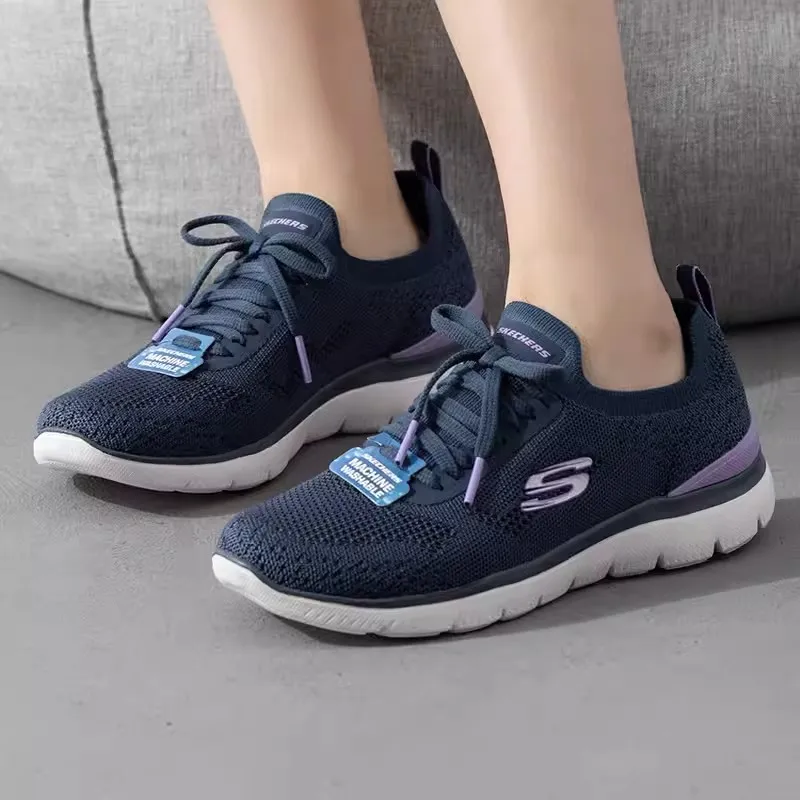 أحذية رياضية نسائية من Skechers، أحذية كاجوال صيفية جديدة قابلة للتنفس، أحذية مشي مريحة وخفيفة الوزن