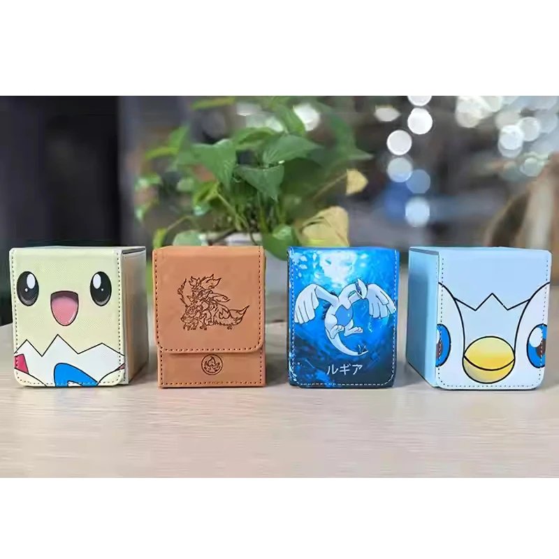 New Cartoon Pokemon Togepi Piplup Card Storage Box Ygo Opcg Ptcg Lugia Board Game Card Box Portable Card Box Anime Card Gift Toy