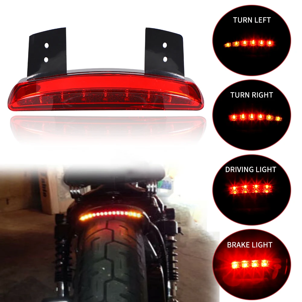 Bike Motorcycle Lights Rear Fender Tailling Edge LED Brake Amber Turn Signal Lamp  For Harley Sportster XL 883 1200 Iron 48 72