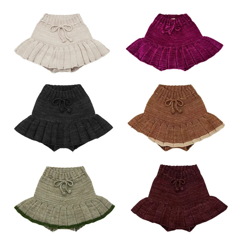 

Girls Short Skirt 2024 Fall And Winter Fashion Children's Knitted Half-body Skirt Cotton Cute Princess Skirt Children's Clothing