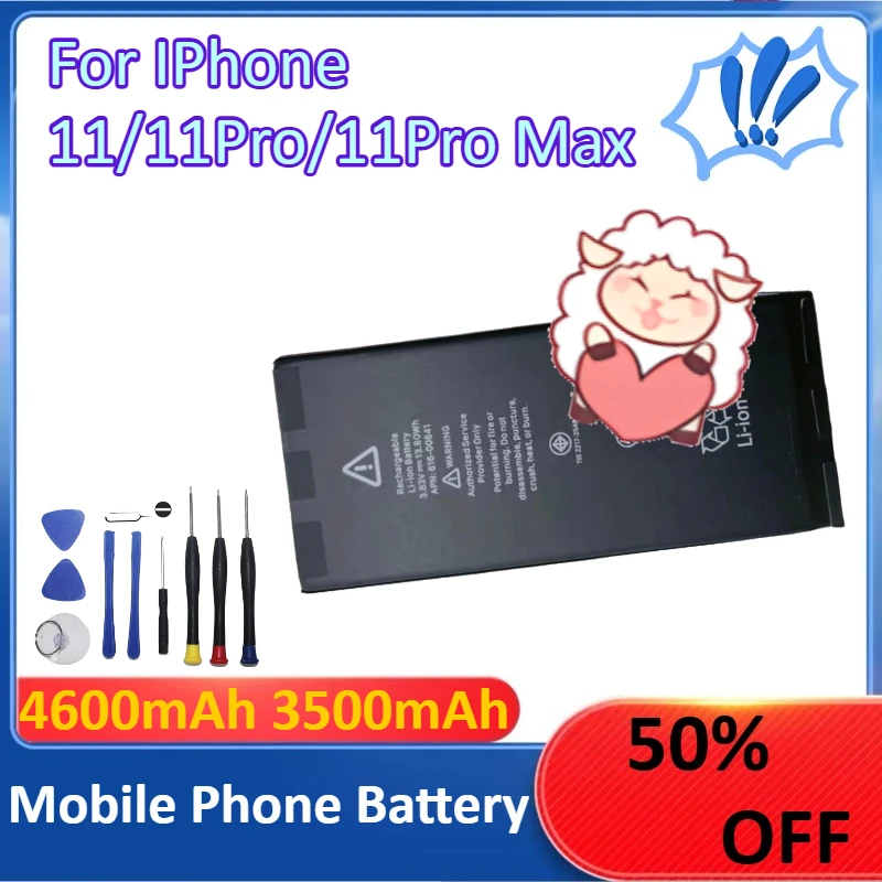 

4600mAh 3500mAh Mobile Phone Battery for IPhone 11 11Pro 11Pro Max + Tools
