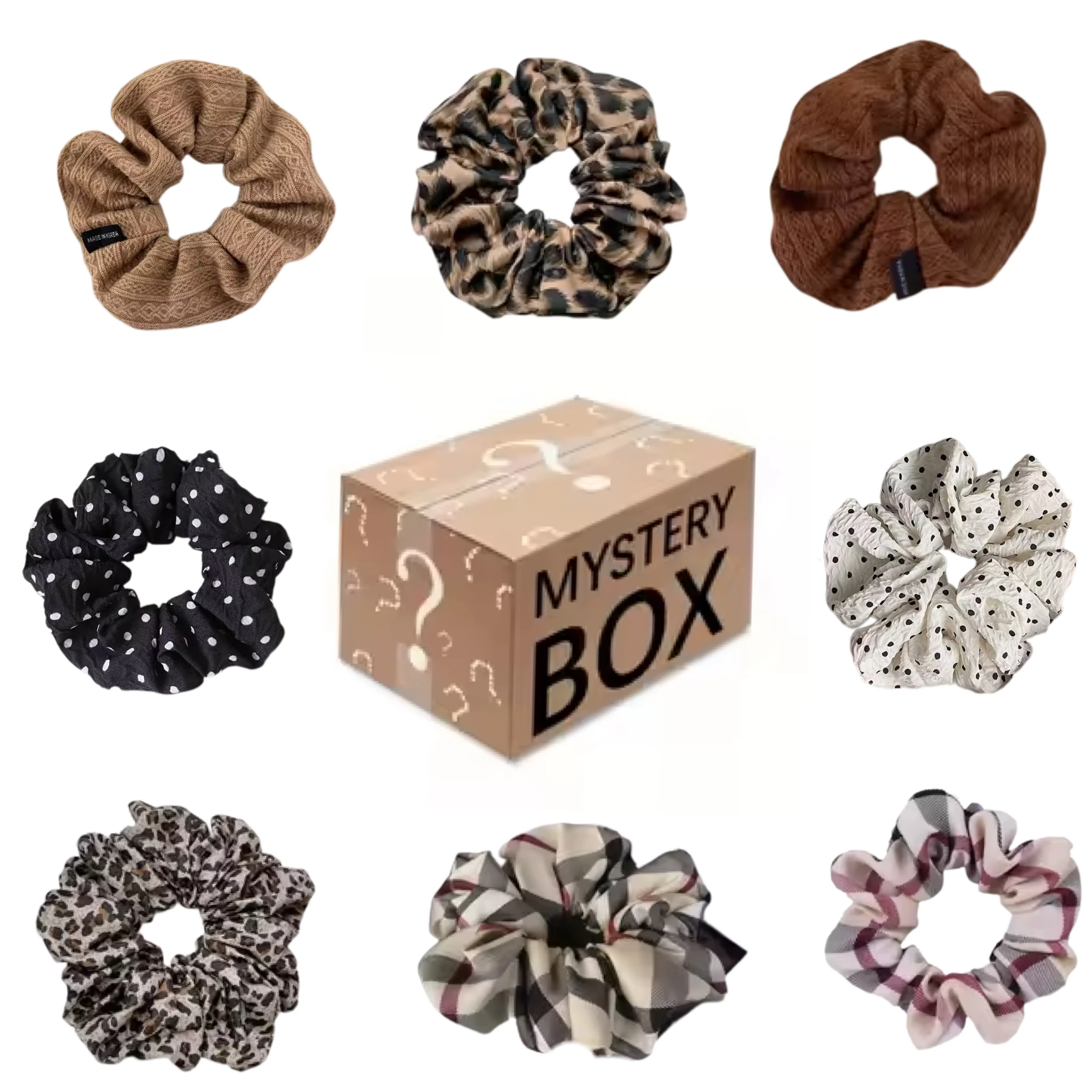 

1PC Korean Style Hair Scrunchies Random Floral Solid Color Elastic Hair Ties Fashion Hair Accessories for Women Girls Party Gift