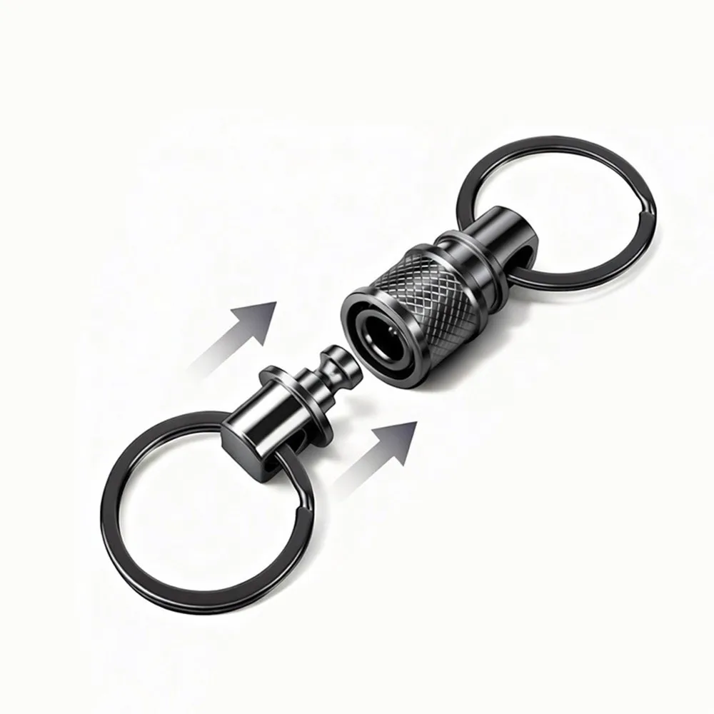 Double Headed Quick Release Keychain Aluminum Alloy Retractable Clip Pull Apart Buckle Mini Quick Pull Design
