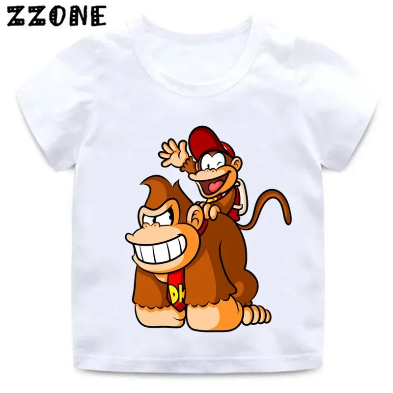 Boys Girls Donkey Kong Country Cartoon T Shirt Kids Super Smash Bros Funny Clothes Children Tops Baby Summer T-shirt,