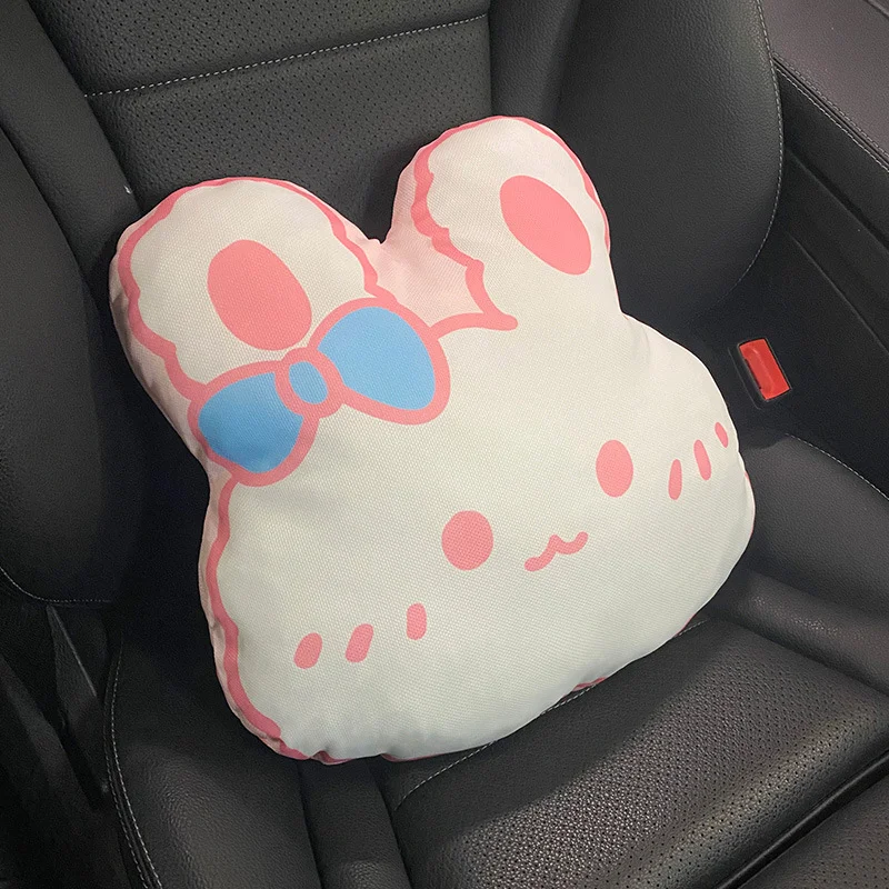 Pink and White Cartoon Bear Car Seat Cushion Ice Silk Car Comfortable Breathable Car Cushion Four Seasons General Models