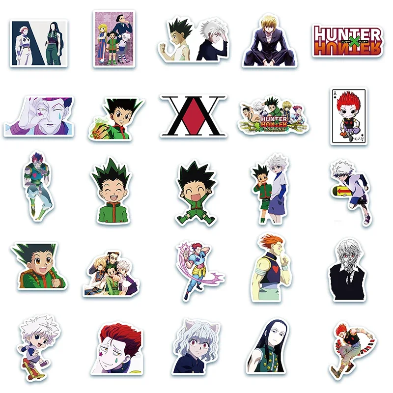 50pcs Hunter X Hunter Anime Stickers DIY Decoration Waterproof Sticker Pack Cute Laptop Skin Kawaii Packaging Phone Case