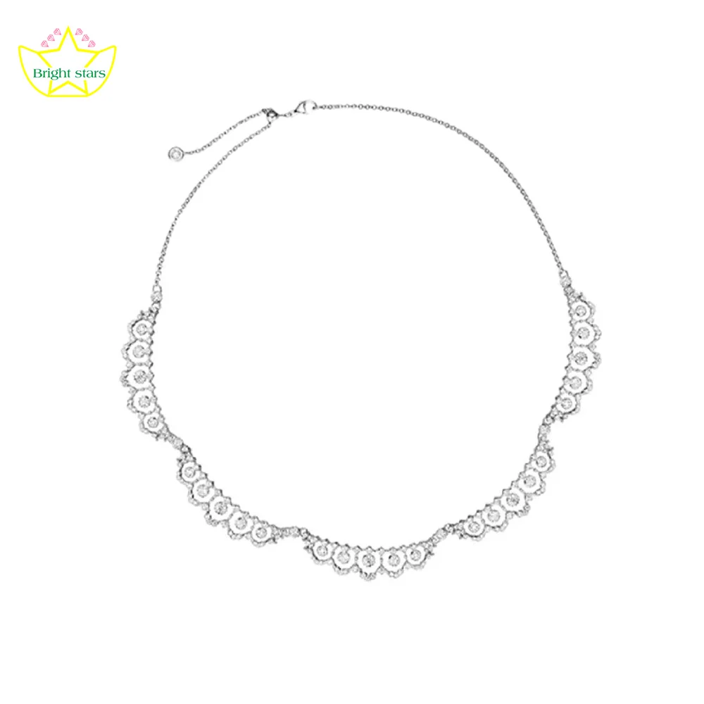 

Яркие звезды S925, серебряное винтажное ожерелье Seiko высокого класса в придворном стиле, легкое роскошное кружевное ожерелье с бриллиантами