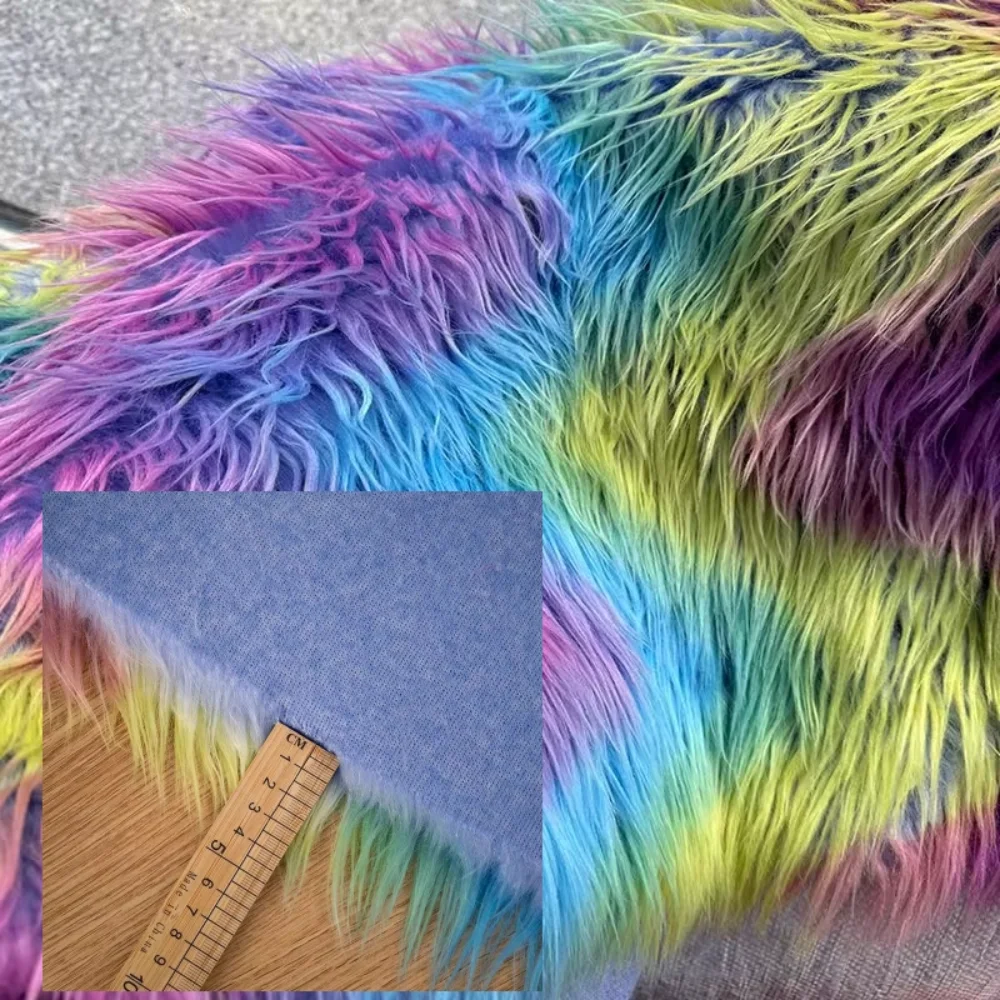 

Красочная плюшевая ткань с имитацией лисы для одежды, меховой воротник, ручная работа, сделай сам, шарф, украшения, ткань, материал для шитья