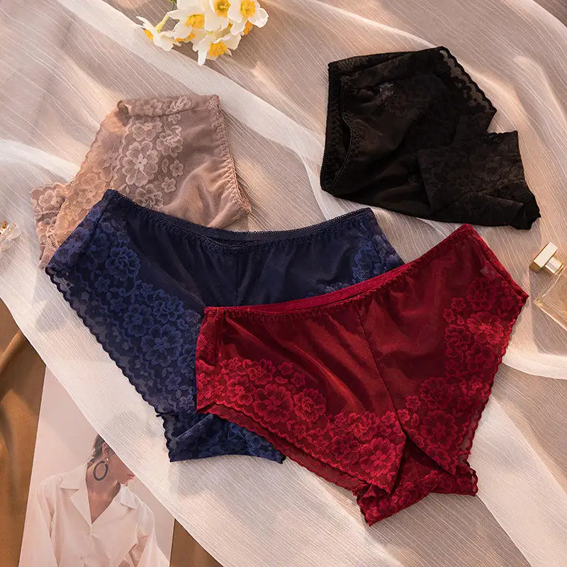 Culotte en dentelle taille moyenne para mujer, culotte Sexy, ropa interior para filles, culotte para adultos, tricoté uni tein