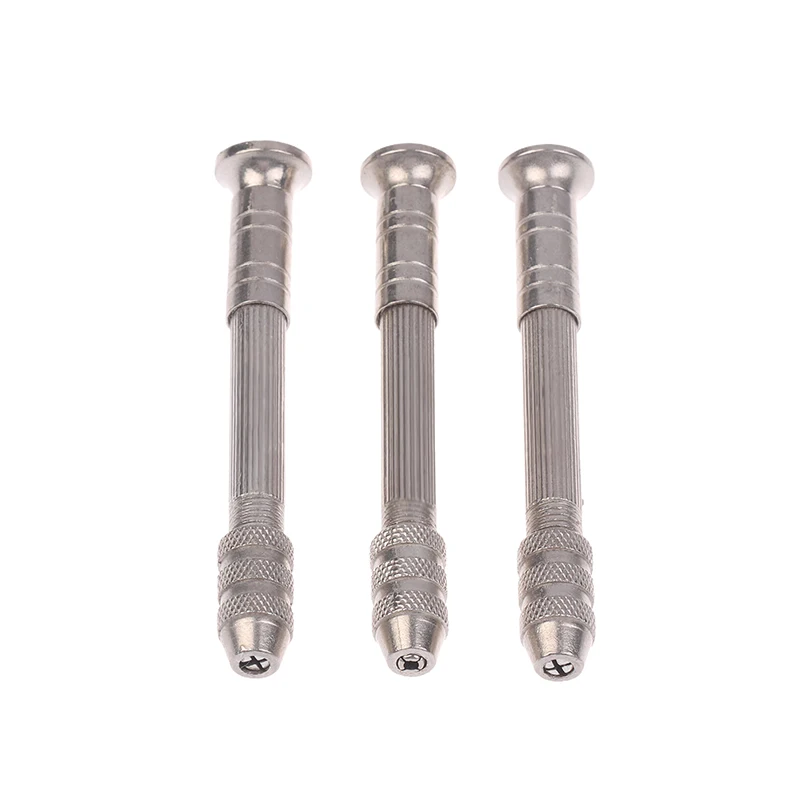 1Set Mini Hand Drill Woodworking Tools Drilling Rotary Tool Manual Twist Drill Bit Watchmaker Pin Vice Watch Repair Tools