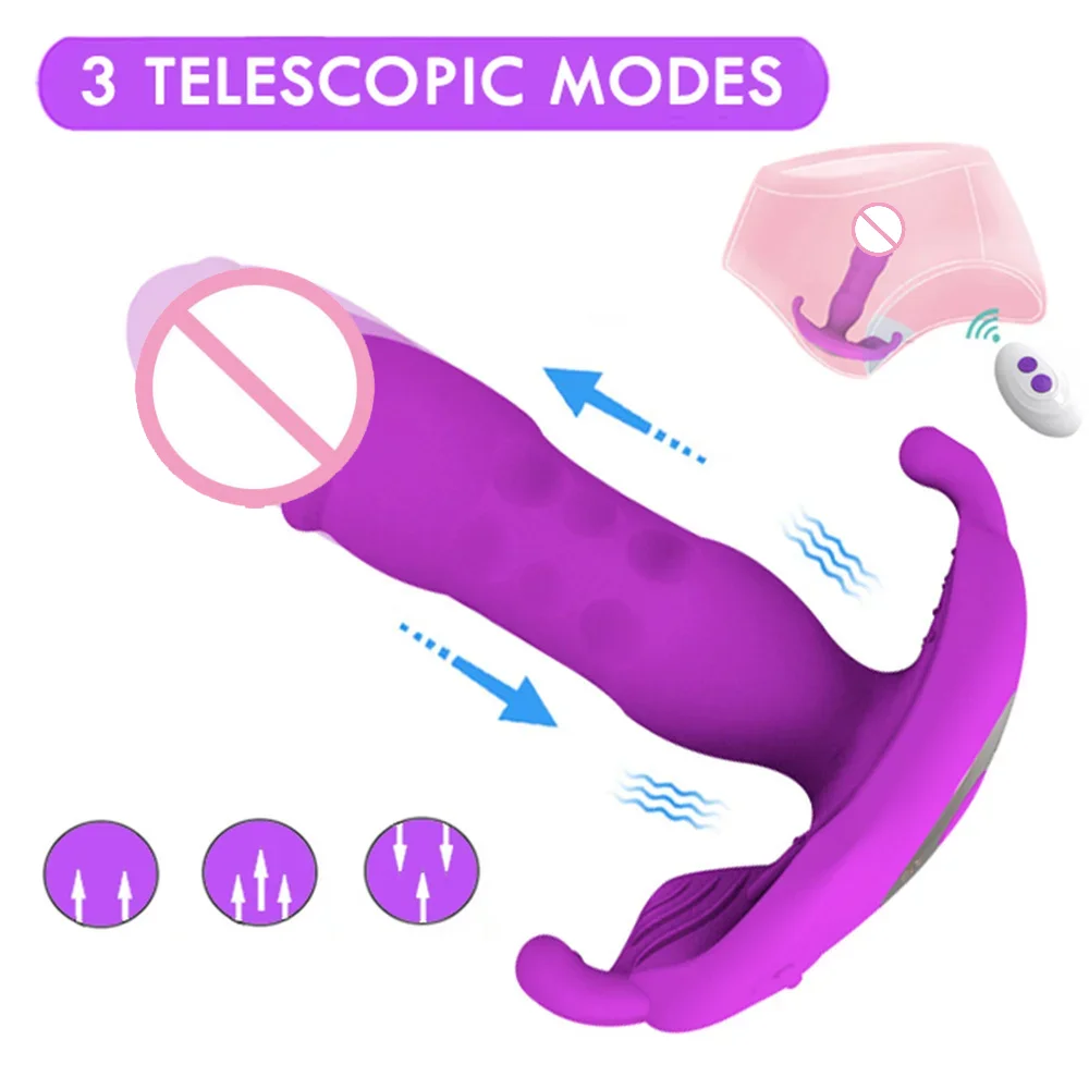 

Vibrator Masturbation For Female Wearable Telescopic Wireless Bluetooth Dildo Anal Plug Men Prostate Massager Penis Ring Sex Toy