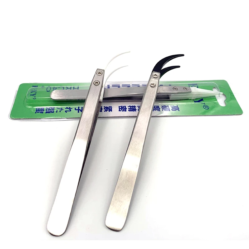 Vmiss-Pincettes en céramique avec manche en acier inoxydable, outil à main électronique, pince à épiler de précision, noir, soudure