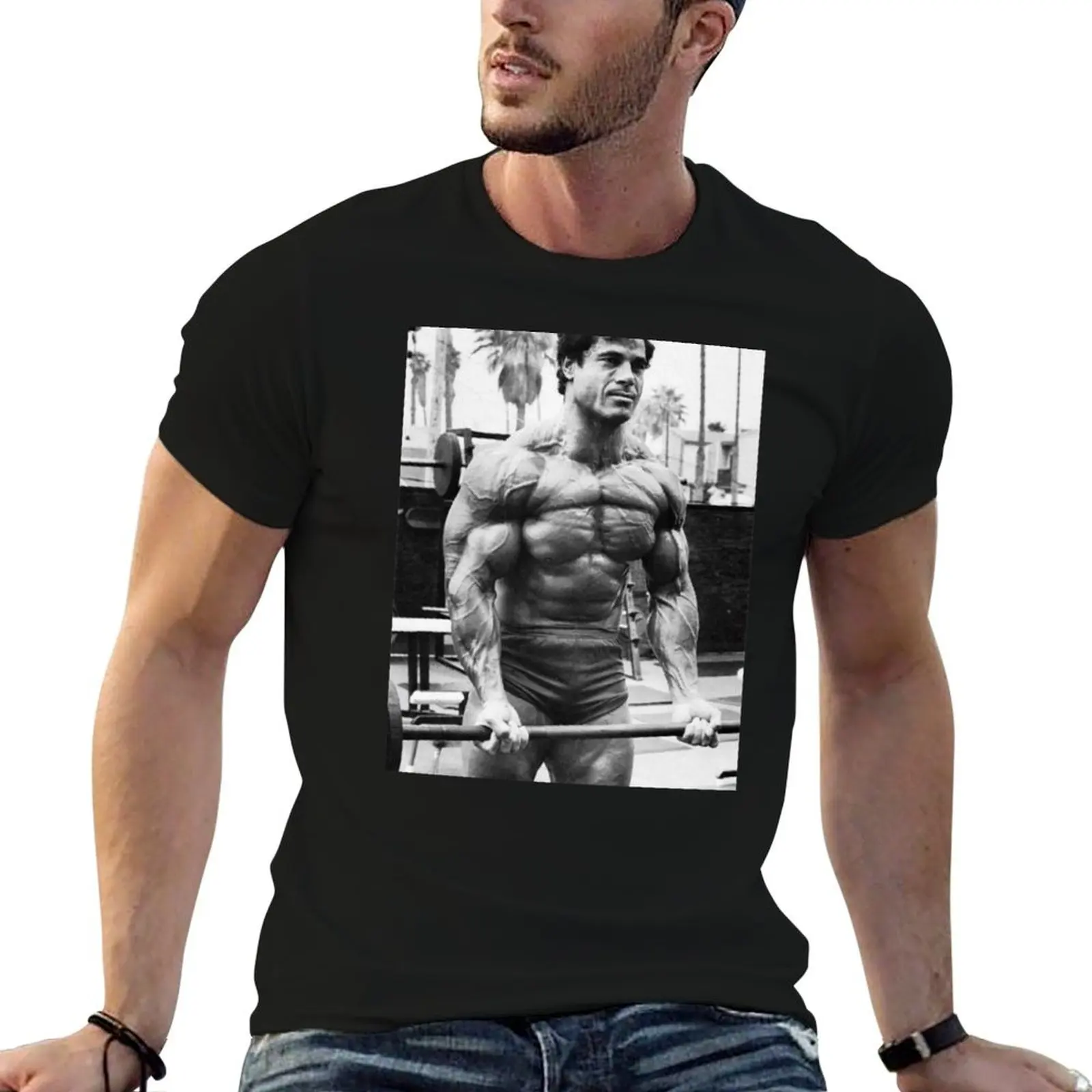 Franco Columbu Bicep Curl T-Shirt anime tshirt funny t shirts cotton t shirts cotton 100% T-shirt