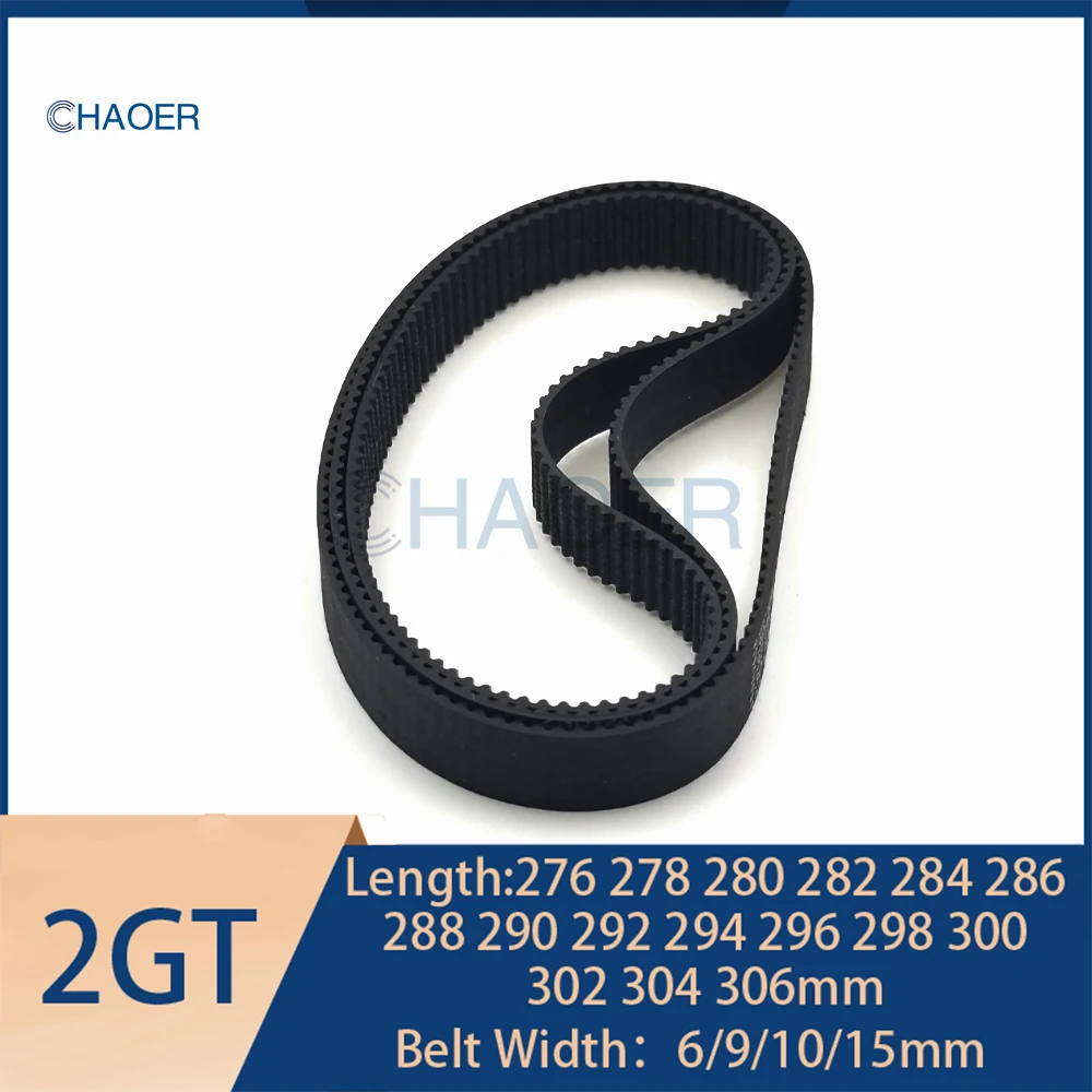 

2GT Rubber Timing Belt Length 276 278 280 282 284 286 288 290 292 294 296 298 300 302 304 306mm GT2 Synchronous Belt Tooth Belt