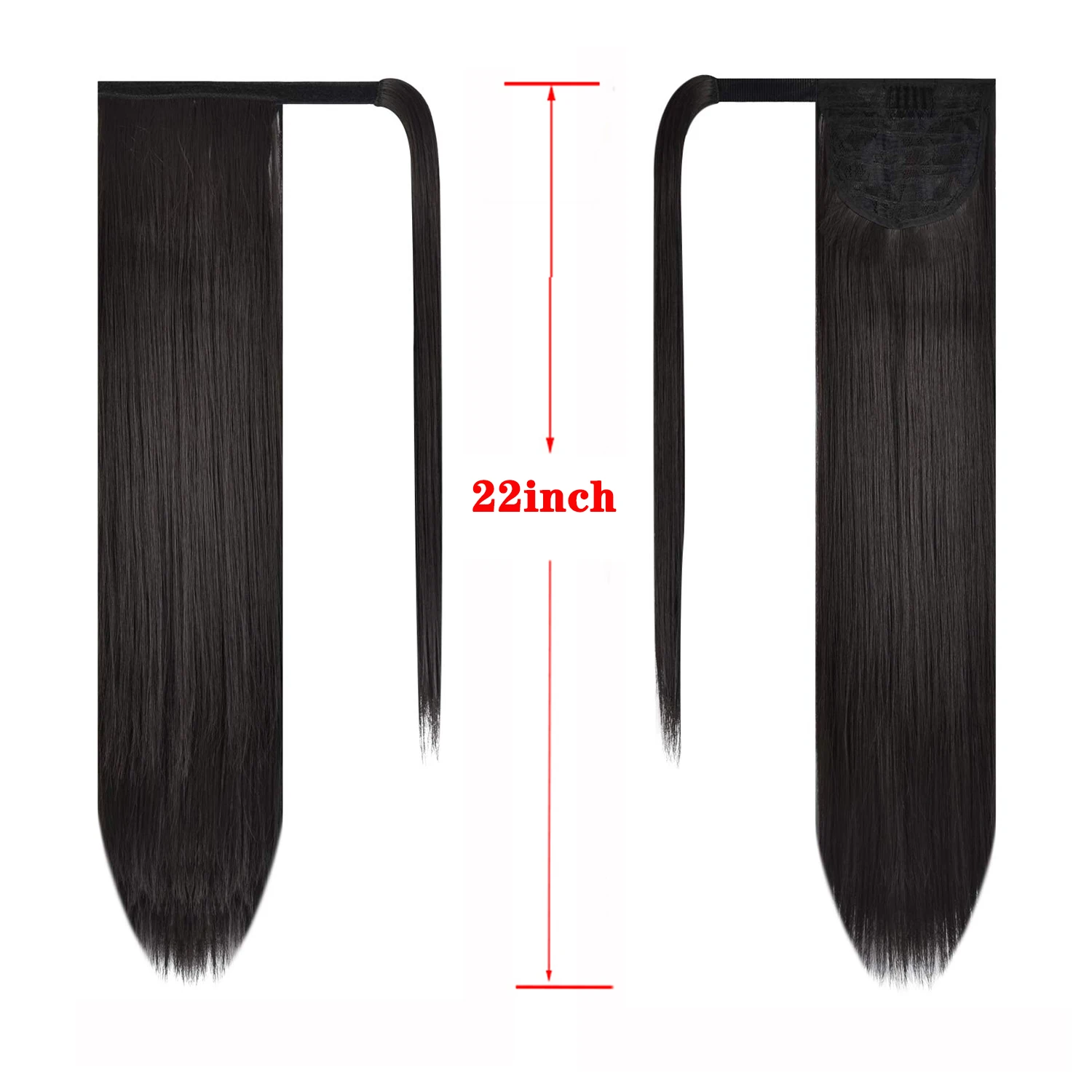 Synthetic Ponytail Long Straight Wrap Around Ponytail Hair Extension Heat-Reistant Fiber Pony Tail Fake Hairpieces For Women