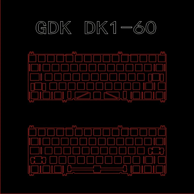 GDK DK1-60 Keyboard Positioning Plate PC POM PP FR4 Carbon Fiber Aluminum Brass Steel Keyboard Accessories Positioning Board