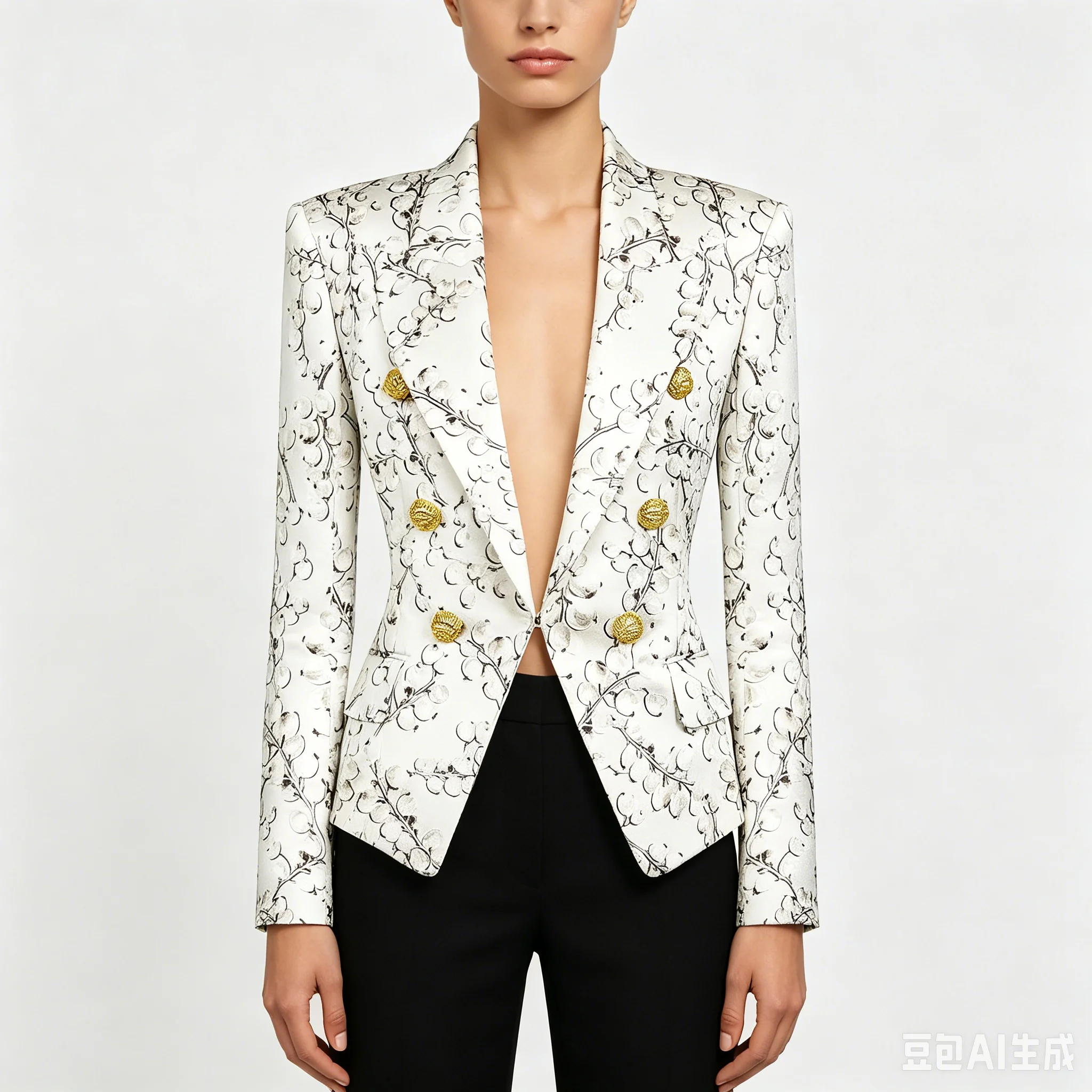 

High-Quality Spring And Autumn New Style Printed Long-Sleeved Slim-Fitting Elegant Commuter Fashionable Lady's Suit Jacket