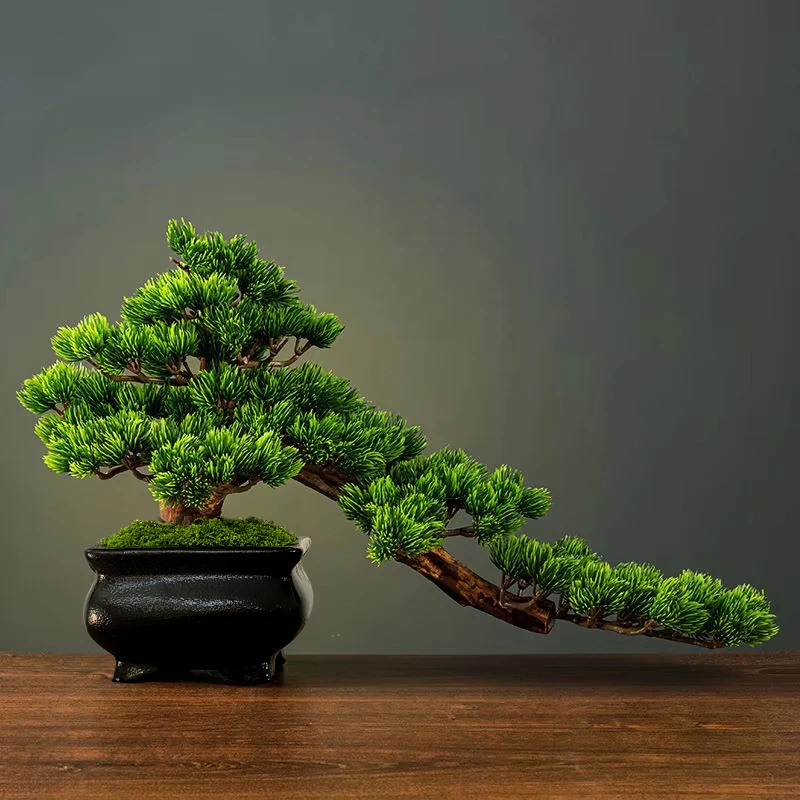 Simulation fake tree bonsai home living room Chinese sand table hotel porch landscaping decoration green plant ornaments