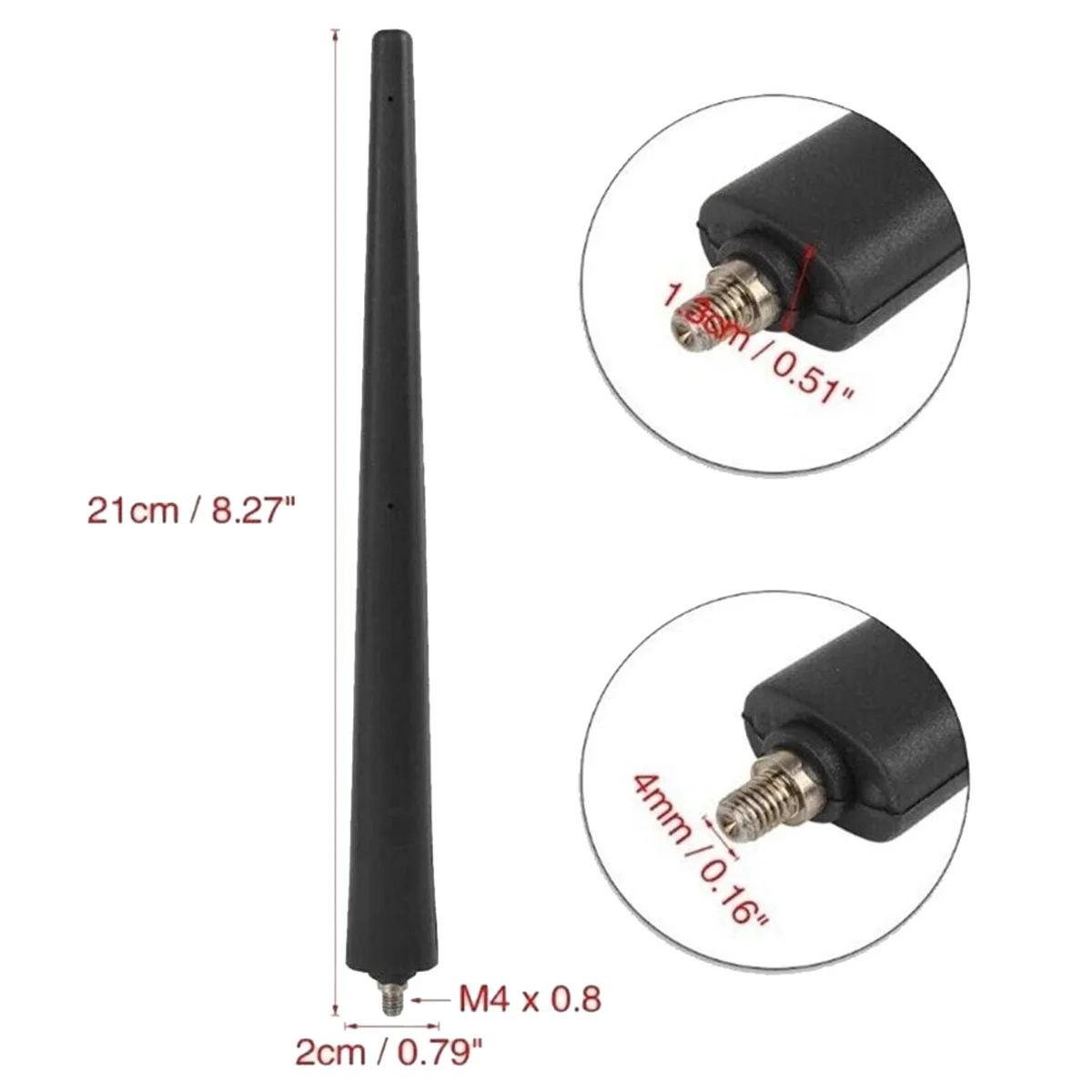 Short Aerial Antenna Mast Type 21cm Radio Aerials with Base 50540987 51910790 52019353 for Fiat 500 2012-2023