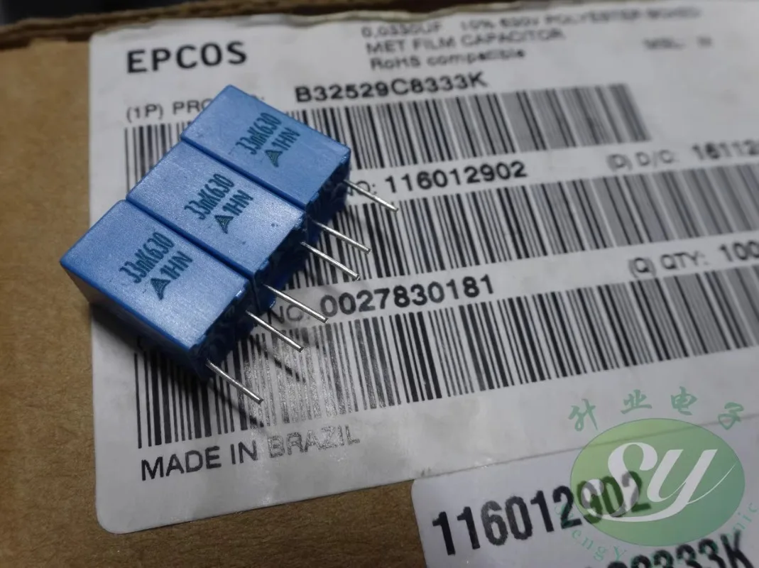 10PCS EPCOS 0.033 미크로포맷/630v 33nf 333 새로운 5mm 필름 커패시터 B32529C8333K
