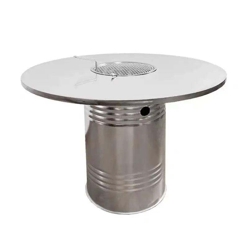

Stainless steel table, smokeless electric charcoal baking integrated table