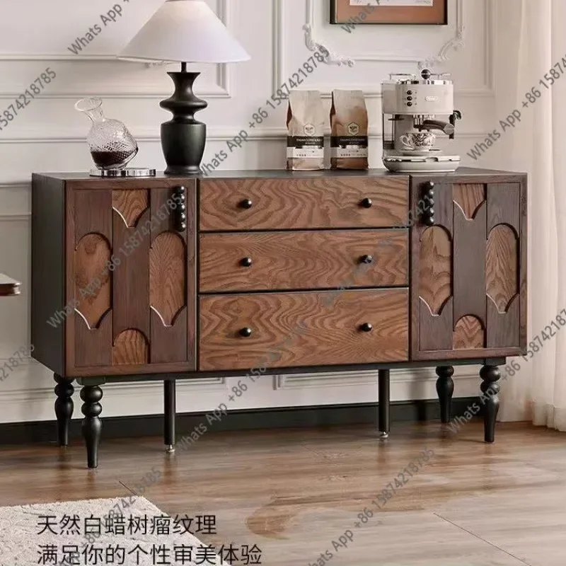 08 American Retro Solid Wood Entrance Entrance Foyer Living Room Decorative Storage Cabinet Locker Can Be Customized X