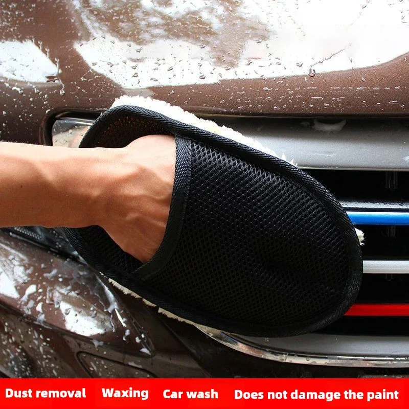 

Universal Car Wool Cleaning Glove Soft Microfiber Washing Gloves Motorcycle Washer Care Auto Paint Wash Care Tools Accessories