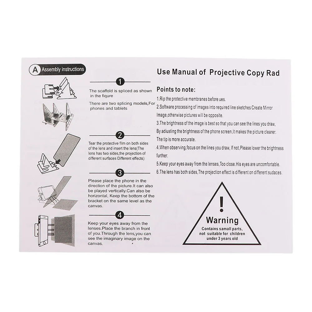 Portable Projection Optical Tracing Board Specular Reflection Sketching Tool Drawing Copy Board Mobile Tablet Clear Image