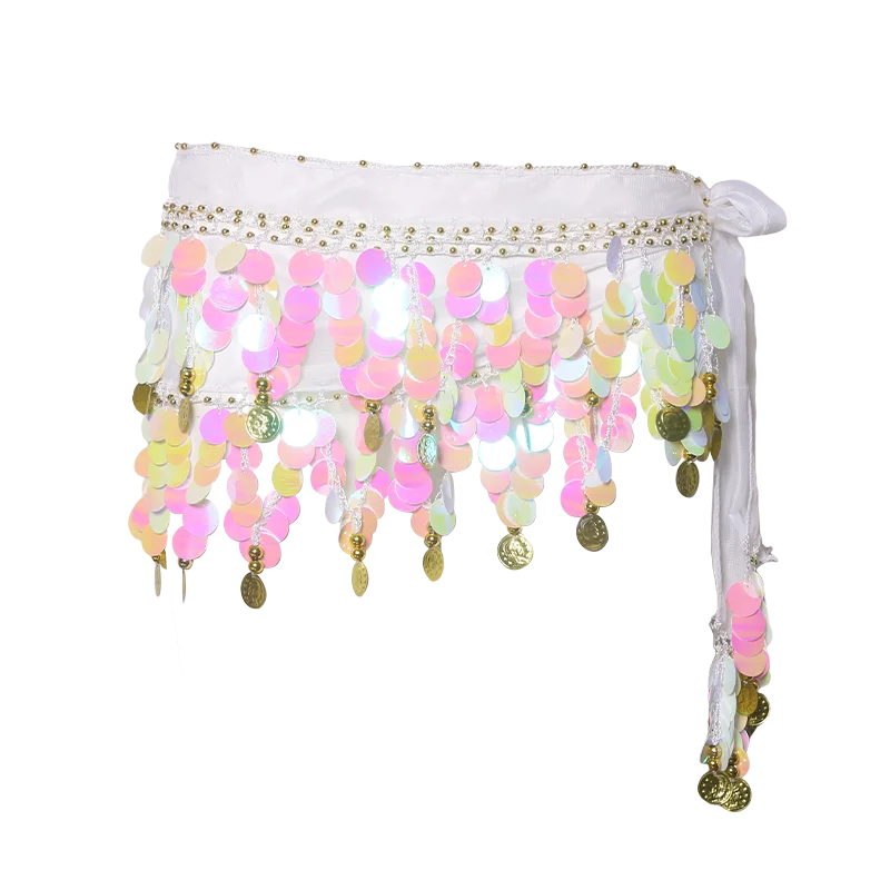 Women Belly Dance Hip Scarf Accessories Belt Skirt With Gold Mixed Color Coin Thailand/India/Arab Dancer Sequins Waist Chain