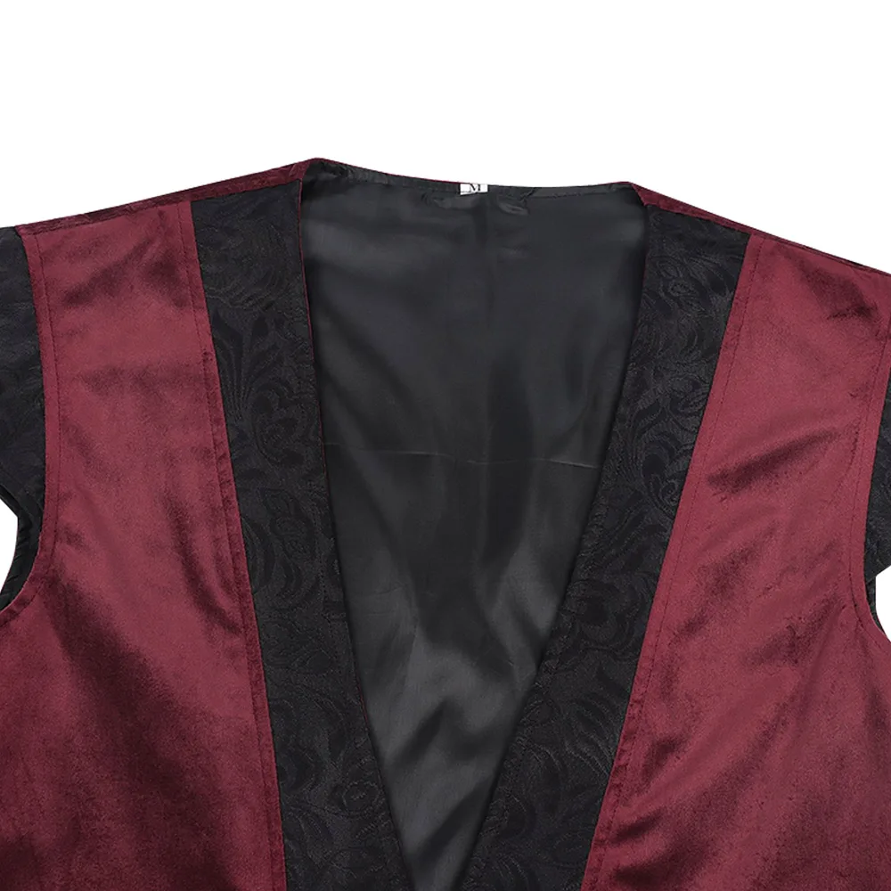 

Men Retro Casual Vest Halloween Tuxedo New Jacket Medieval Costume Sleeveless Lapel Gentleman Party Renaissance Tailcoat