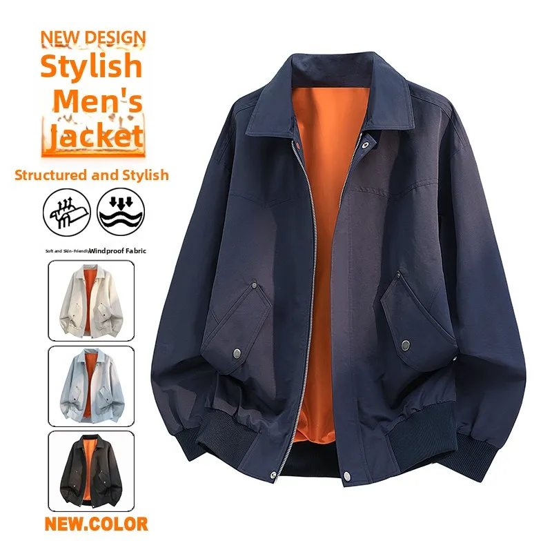 

Мужская бейсбольная куртка весна 2026: рабочая одежда с воротником, многофункциональная, высококачественная, в американском стиле, люксовая, легкая, из смесового хлопка